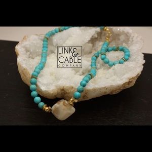 Turquoise & Gold Necklace.